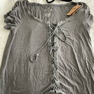 American Eagle super soft tie up top
